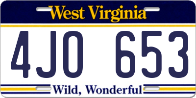 WV license plate 4JO653