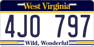 WV license plate 4JO797