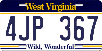 WV license plate 4JP367