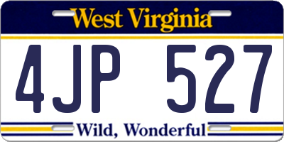 WV license plate 4JP527