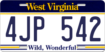 WV license plate 4JP542