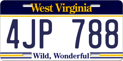WV license plate 4JP788