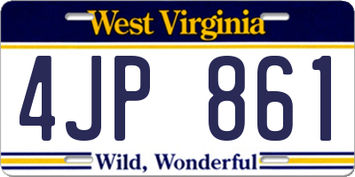 WV license plate 4JP861