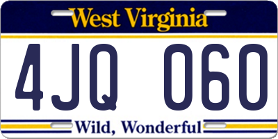 WV license plate 4JQ060