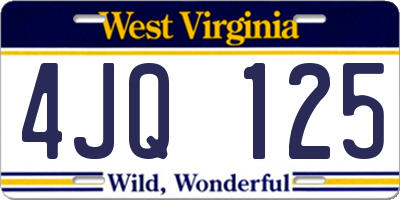 WV license plate 4JQ125