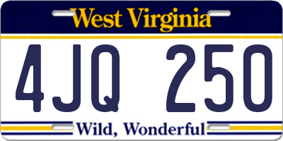 WV license plate 4JQ250