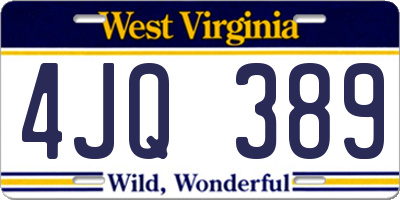 WV license plate 4JQ389