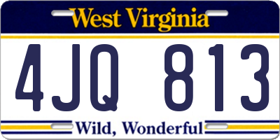 WV license plate 4JQ813
