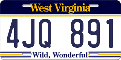 WV license plate 4JQ891