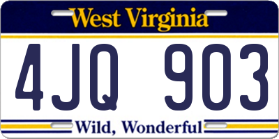 WV license plate 4JQ903
