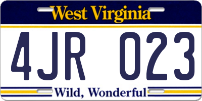 WV license plate 4JR023