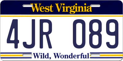 WV license plate 4JR089