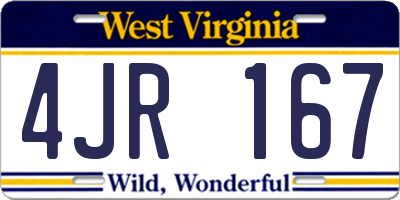 WV license plate 4JR167