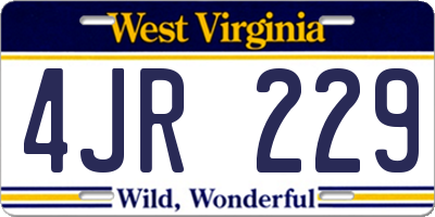 WV license plate 4JR229