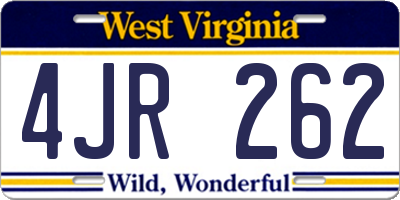 WV license plate 4JR262