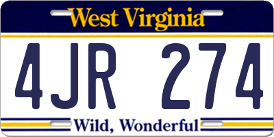 WV license plate 4JR274