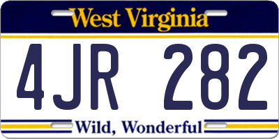 WV license plate 4JR282
