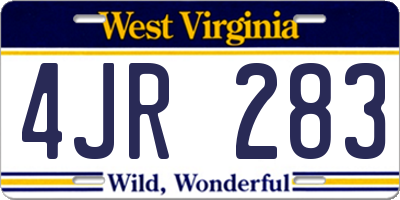 WV license plate 4JR283