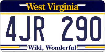 WV license plate 4JR290