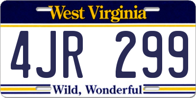 WV license plate 4JR299