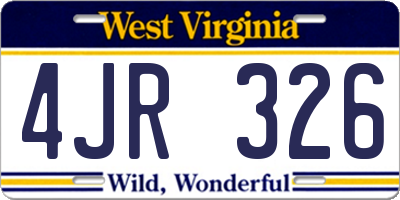 WV license plate 4JR326