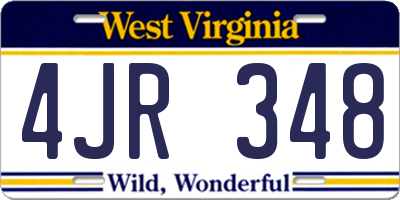 WV license plate 4JR348