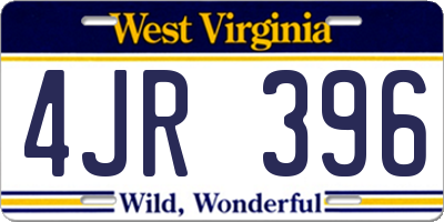 WV license plate 4JR396