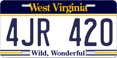 WV license plate 4JR420