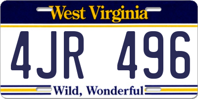 WV license plate 4JR496