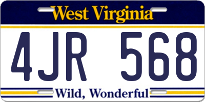 WV license plate 4JR568