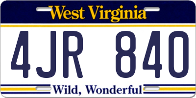 WV license plate 4JR840