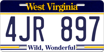 WV license plate 4JR897