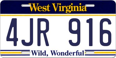 WV license plate 4JR916