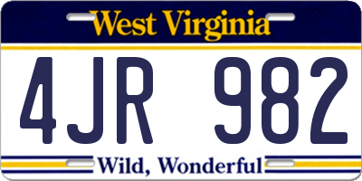 WV license plate 4JR982