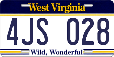 WV license plate 4JS028