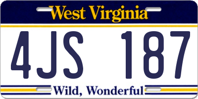 WV license plate 4JS187
