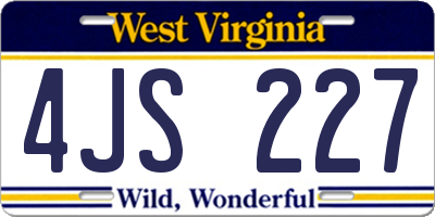 WV license plate 4JS227
