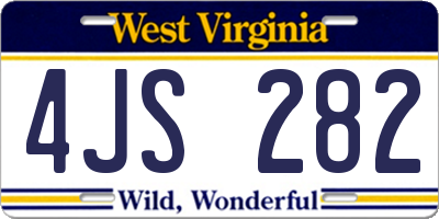 WV license plate 4JS282