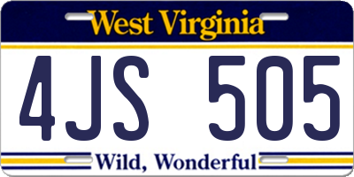 WV license plate 4JS505
