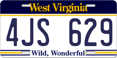WV license plate 4JS629