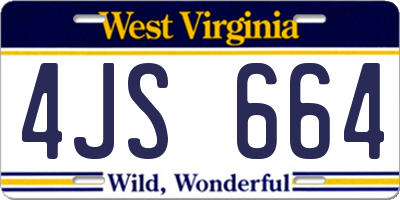 WV license plate 4JS664