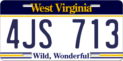WV license plate 4JS713