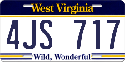 WV license plate 4JS717