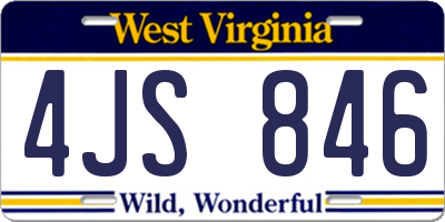 WV license plate 4JS846