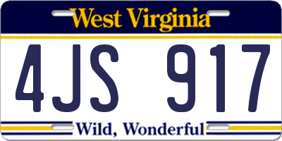 WV license plate 4JS917