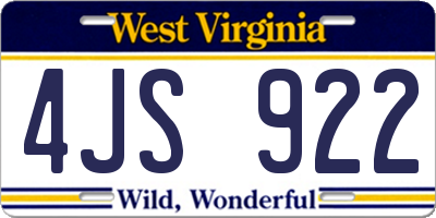 WV license plate 4JS922