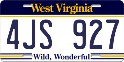 WV license plate 4JS927