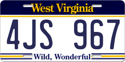 WV license plate 4JS967