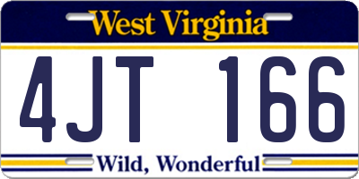WV license plate 4JT166