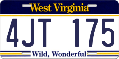 WV license plate 4JT175